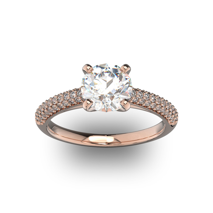 14K Rose Gold (3.9 g) 2 Carat Classic Round Diamond Engagement Ring (  I1-I2 Clarity Enhanced)  Size 9.5 by SuperJeweler