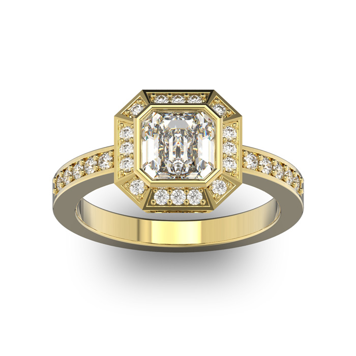 14K Yellow Gold (5.3 g) 1 3/4 Carat Asscher Cut Halo Diamond Engagement Ring (, VS2-SI1) by SuperJeweler