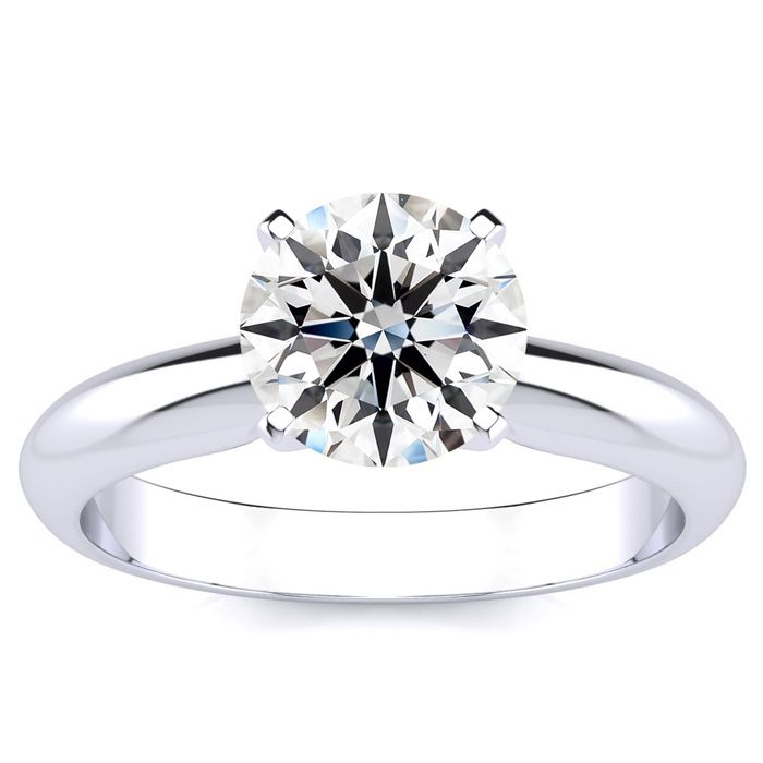 1 ½ Carat Round Diamond Solitaire Ring in Platinum (G  VVS1) by SuperJeweler