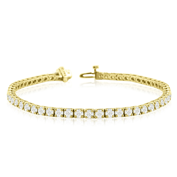 7 1/2 Carat Diamond Tennis Bracelet in 14K Yellow Gold (8.25 g)  