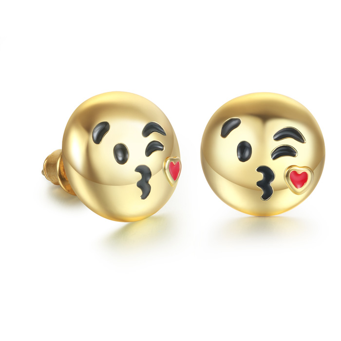 Blow A Kiss Emoji Earrings by SuperJeweler