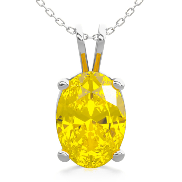 3/4 Carat Oval Shape Citrine Necklace in Sterling Silver, 18 Inches by SuperJeweler