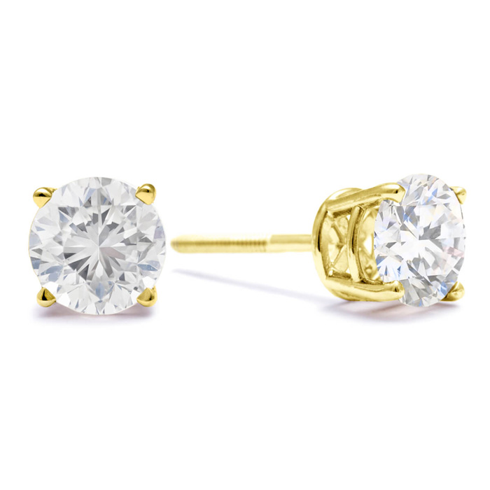 1.5 Carat Diamond Stud Earrings in Yellow Gold,  by SuperJeweler