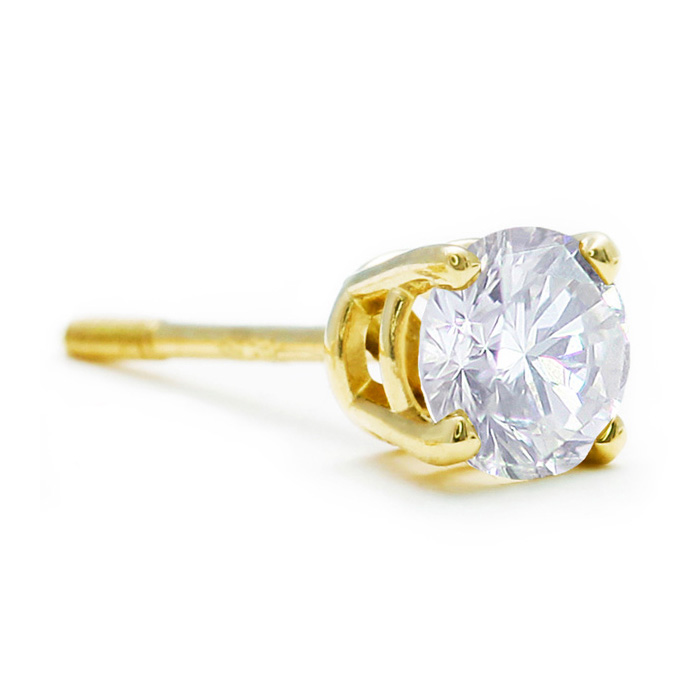 1/4 Carat Diamond SINGLE Stud Earring in Yellow Gold,  by SuperJeweler