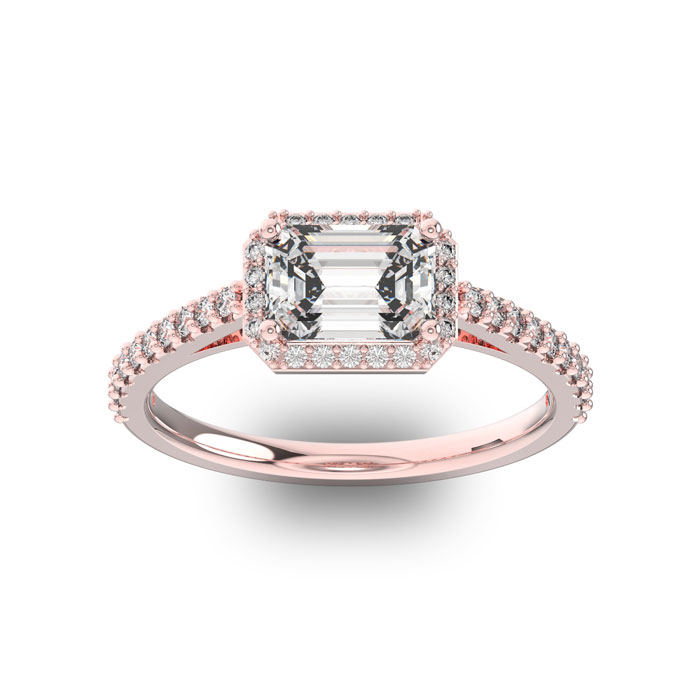 1 1/3 Carat Halo Diamond Engagement Ring in 14K Rose Gold (2.8 g) (  SI1-SI2 Clarity Enhanced)  Size 6.5 by SuperJeweler