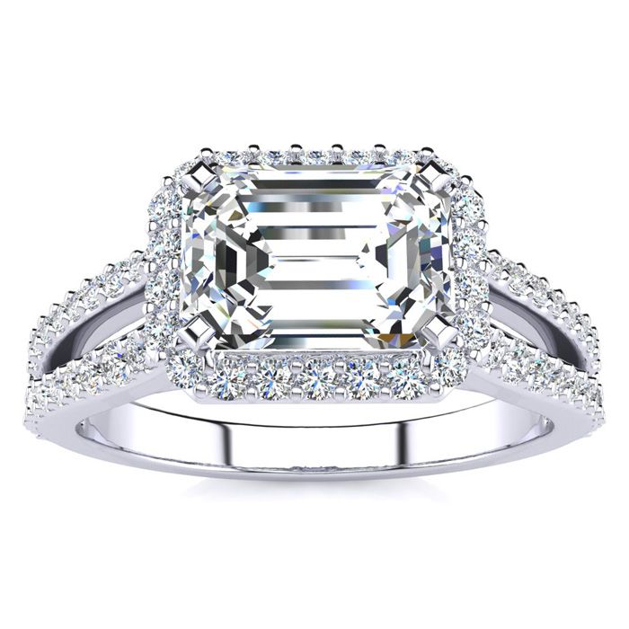 1.5 Carat Halo Diamond Engagement Ring in 14K White Gold (3.9 g) 