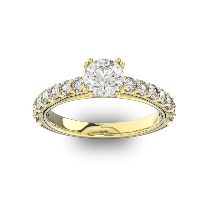 1.5 Carat Round Shape Double Prong Set Engagement Ring in 14K Yellow Gold (3.7 g) (  SI2-I1)  Size 6 by SuperJeweler