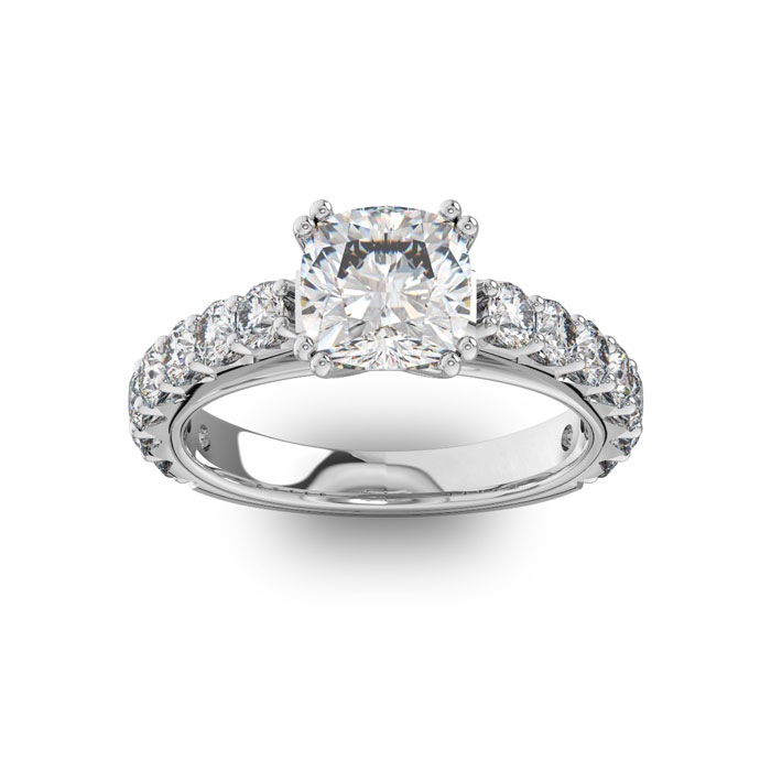 4 1/2 Carat Round Shape Double Prong Set Engagement Ring in 14K White Gold (6 g) (  SI2-I1)  Size 9.5 by SuperJeweler