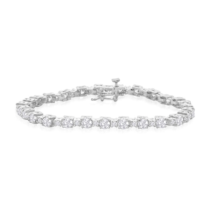 6 Carat Diamond Tennis Bracelet in 14K White Gold (12.9 g)  7 Inc