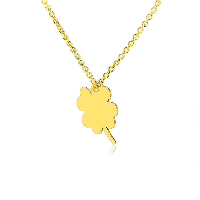 Adjustable Luck Of The Irish Necklace in 14K Yellow Gold, 16-18 Inches by SuperJeweler