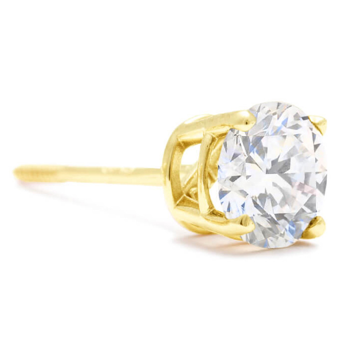 SINGLE 1/2 Carat Diamond Stud Earrings in 14K Yellow Gold, by SuperJeweler