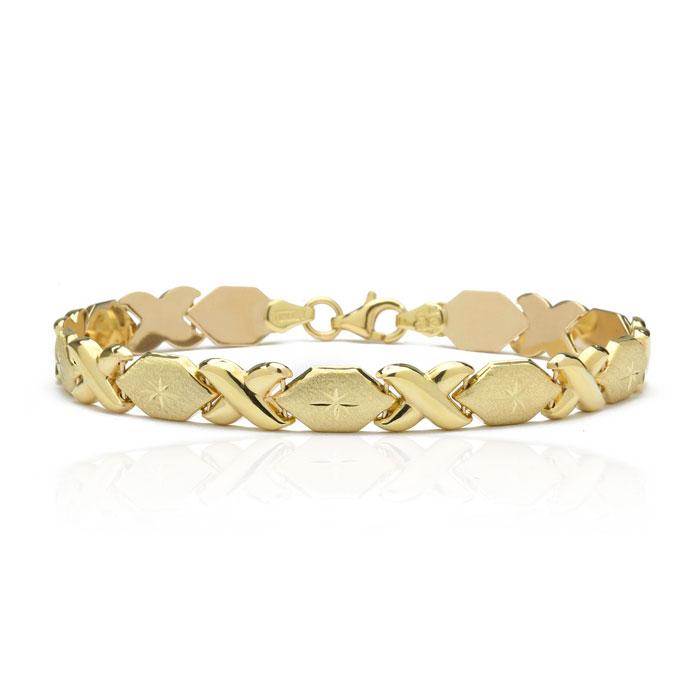 Yellow Gold (5.4 g) Stampato XO Bracelet, 8 Inches by SuperJeweler