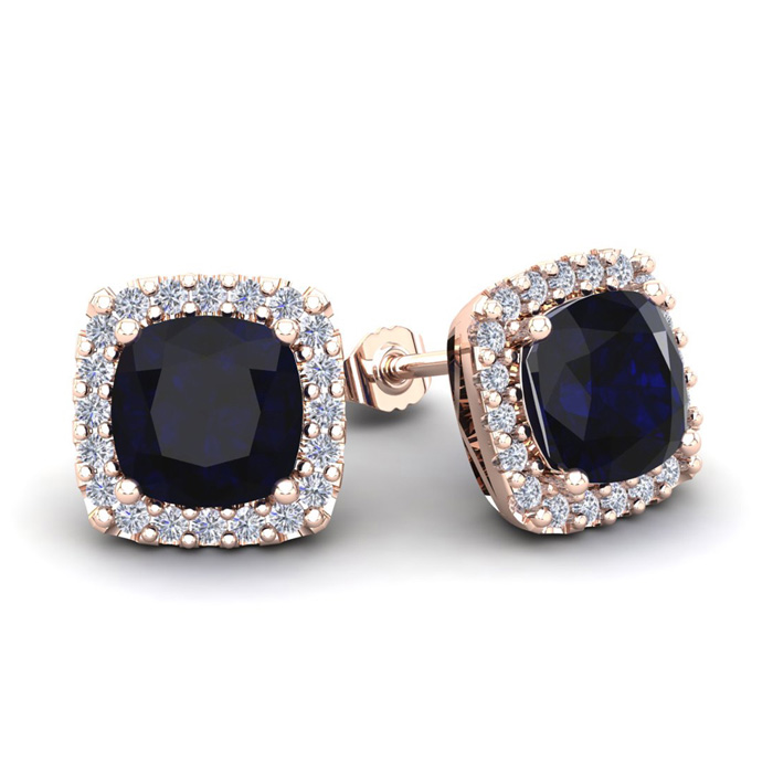 Cushion cut outlet sapphire earrings