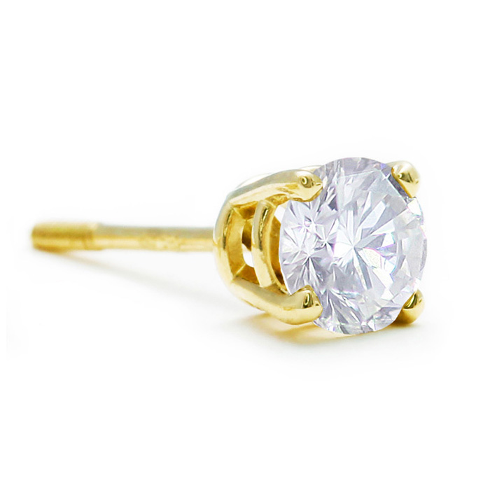 Single 1/4 Carat Diamond Stud Earring in Yellow Gold,  by SuperJeweler