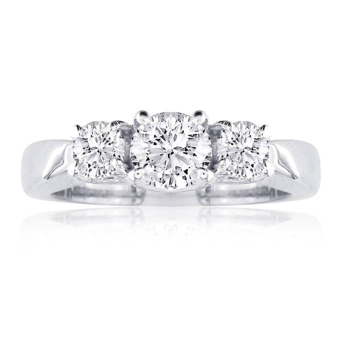 1/2 Carat Engagement Three Diamond Ring in 14k White Gold,  by SuperJeweler