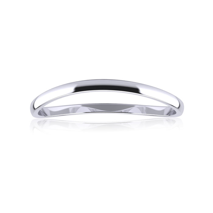 Solid White Gold (0.7 g) 1.5MM Comfort Fit Curved Wave Thumb Ring by SuperJeweler