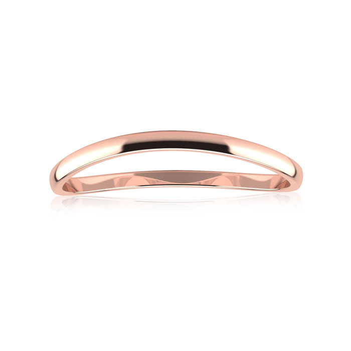 Solid Rose Gold (0.7 g) 1.5MM Comfort Fit Curved Wave Thumb Ring by SuperJeweler