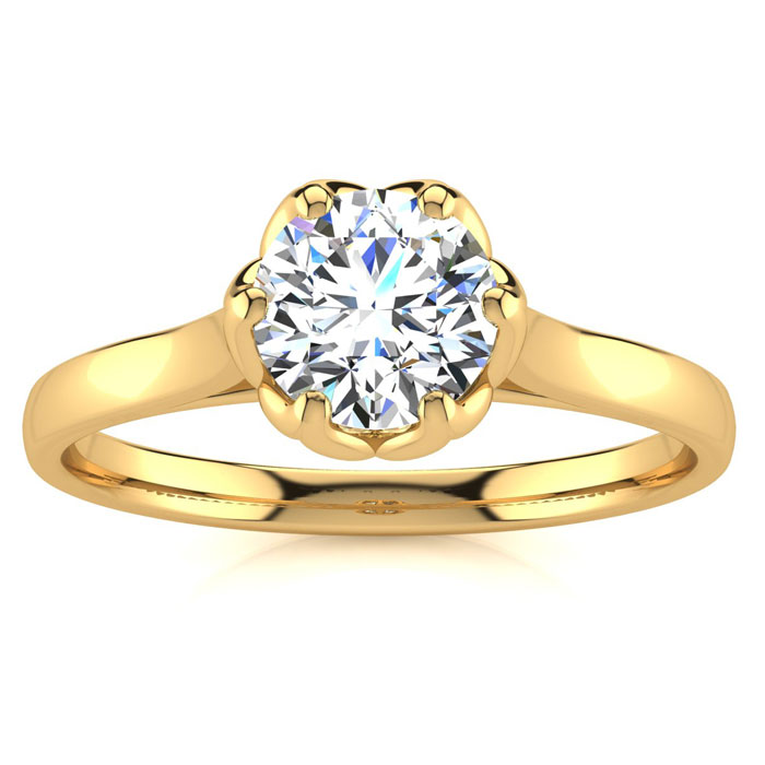 3/4 Carat Diamond Solitaire Engagement Ring in 14K Yellow Gold (3.7 g) (, SI2-I1) by SuperJeweler