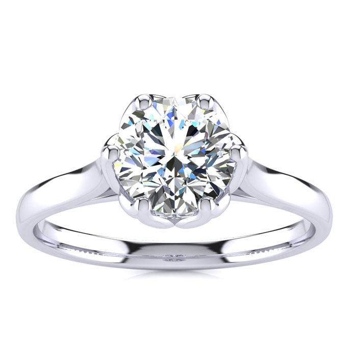 1 Carat Diamond Solitaire Engagement Ring in 14K White Gold (3.7 g) (  SI2-I1)  Size 4.5 by SuperJeweler