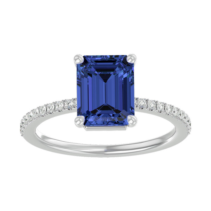 2 Carat Tanzanite & Diamond Ring in 14K White Gold (2.6 g),  by SuperJeweler