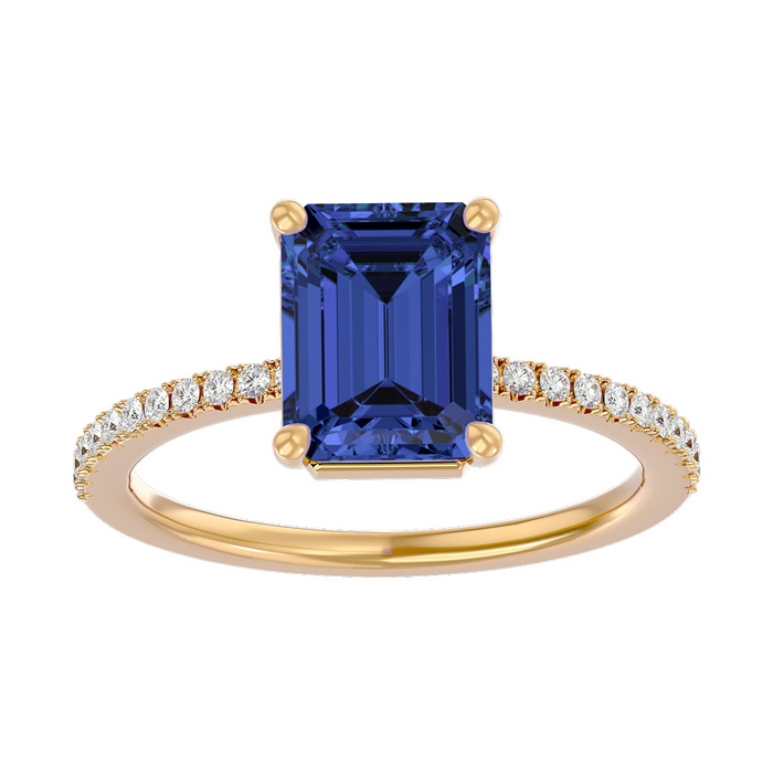 2 Carat Tanzanite & Diamond Ring in 14K Yellow Gold (2.6 g),  by SuperJeweler