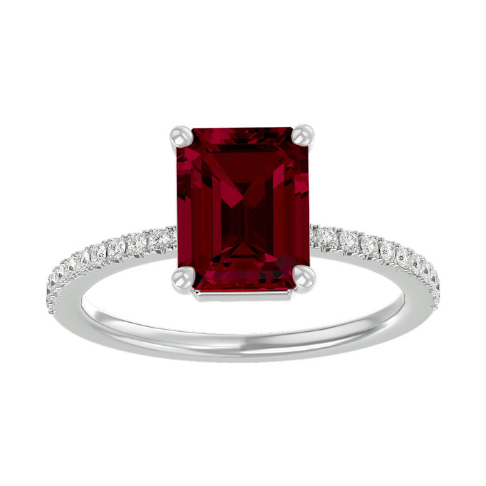 2 1/3 Carat Ruby & Diamond Ring in 14K White Gold (2.6 g),  by SuperJeweler