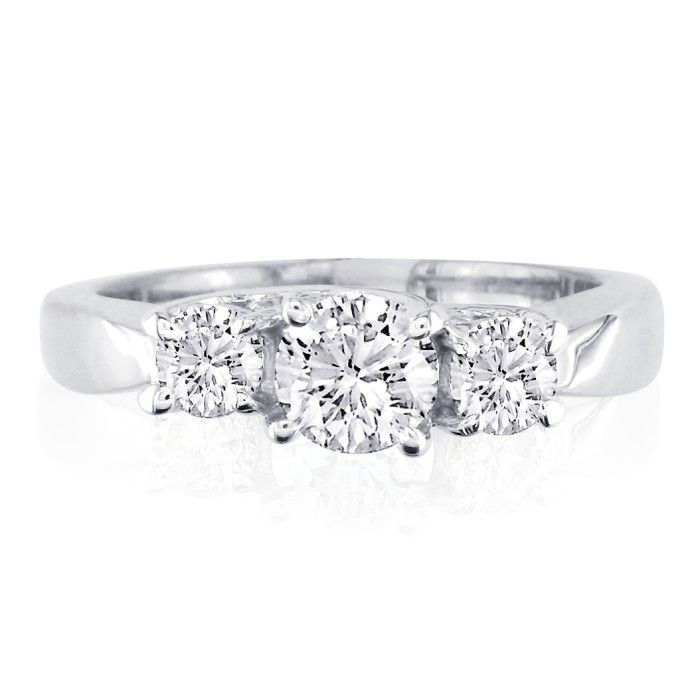 Very Fine 2 Carat Trellis Style Engagement Ring in 14k White Gold