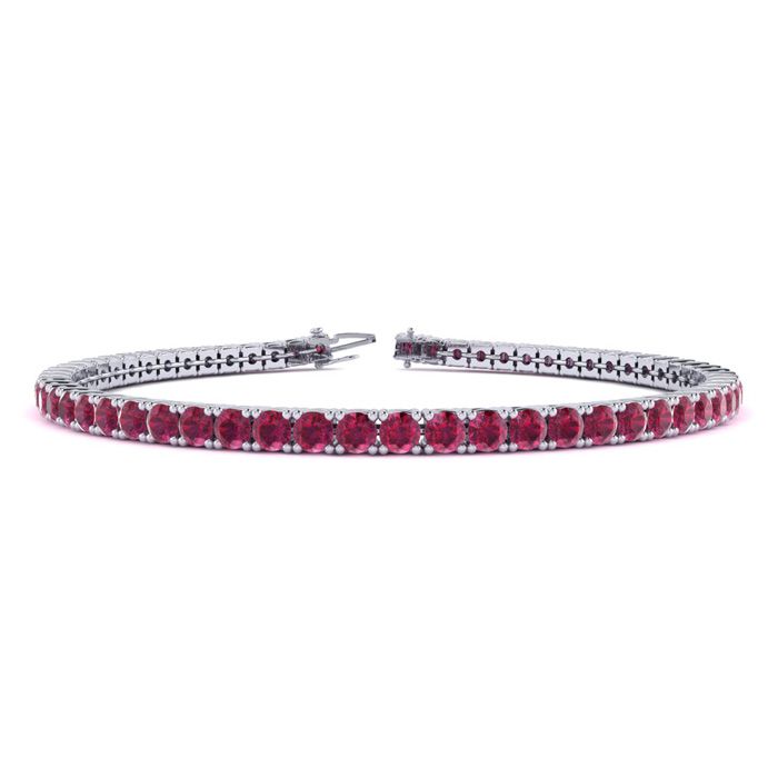 4 1/2 Carat Ruby Tennis Bracelet in 14K White Gold (8.1 g), 6 Inches by SuperJeweler