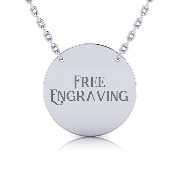 Sterling Silver Disc Necklace w/ Free Custom Engraving, 18 Inches by SuperJeweler