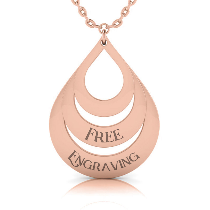 Mother Daughter Engraved Necklace In 14K Rose Gold | Fascinating Diamonds
