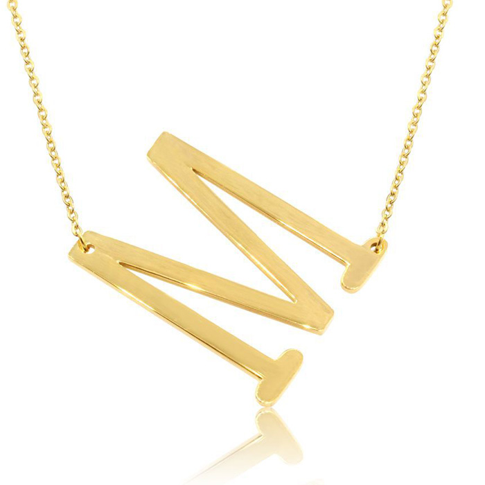 Sideways m online necklace