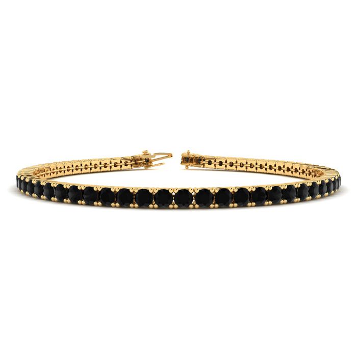 3 1/2 Carat Black Diamond Tennis Bracelet in 14K Yellow Gold (8.1 g), 6 Inches by SuperJeweler