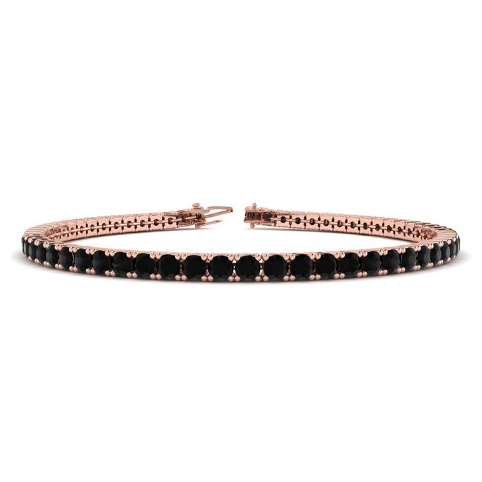 3 1/2 Carat Black Diamond Tennis Bracelet in 14K Rose Gold (8.1 g), 6 Inches by SuperJeweler