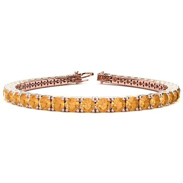 7 3/4 Carat Citrine Tennis Bracelet in 14K Rose Gold (10.3 g), 6 Inches by SuperJeweler