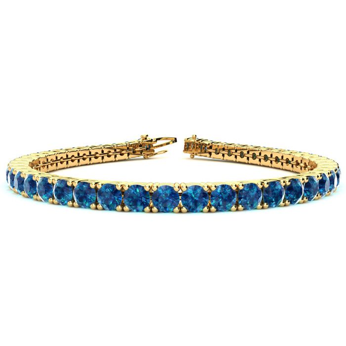8 1/2 Carat Blue Diamond Tennis Bracelet In 14K Yellow Gold (11.1 G), 6 1/2 Inches By SuperJeweler