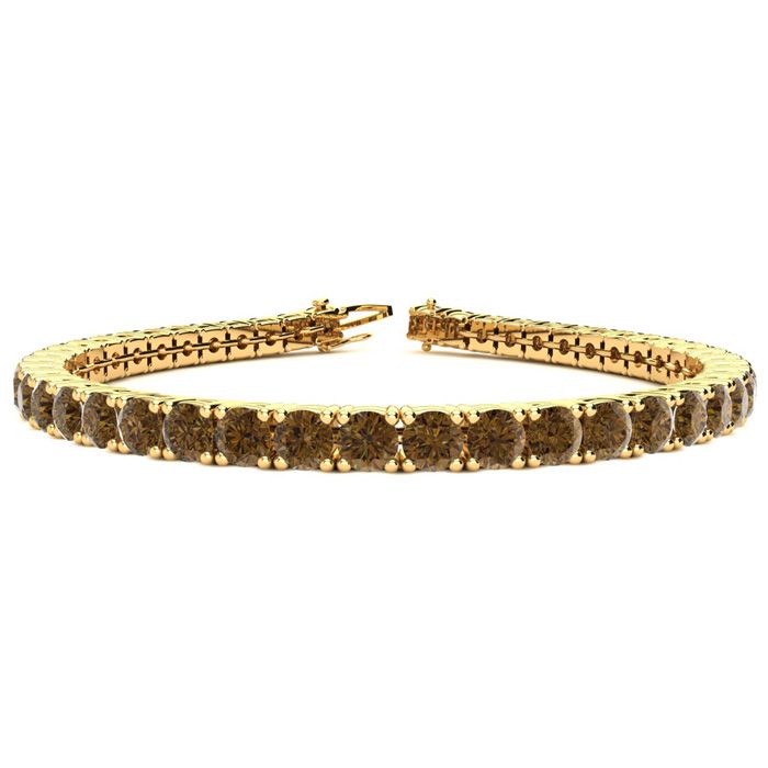 8 1/2 Carat Chocolate Bar Brown Champagne Diamond Tennis Bracelet In 14K Yellow Gold (11.1 G), 6 1/2 Inches By SuperJeweler