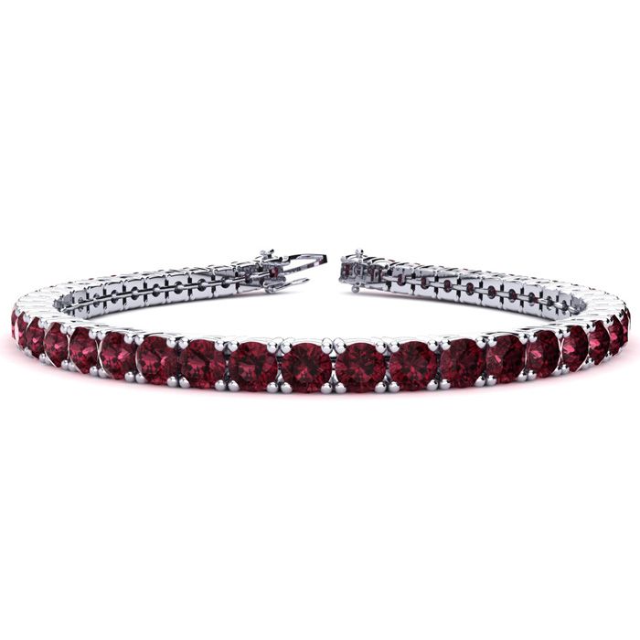 4 Carat Garnet Tennis Bracelet in 14K White Gold (10.3 g), 6 Inches by SuperJeweler