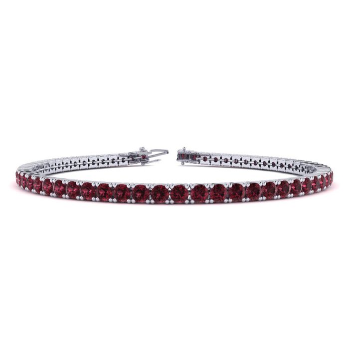 4 Carat Garnet Tennis Bracelet in 14K White Gold (8.1 g), 6 Inches by SuperJeweler