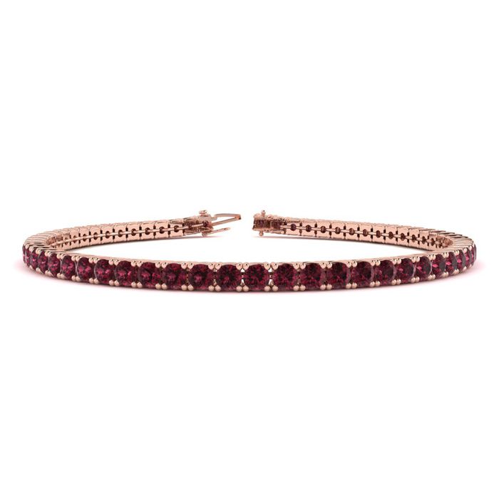 4 Carat Garnet Tennis Bracelet in 14K Rose Gold (8.1 g), 6 Inches by SuperJeweler