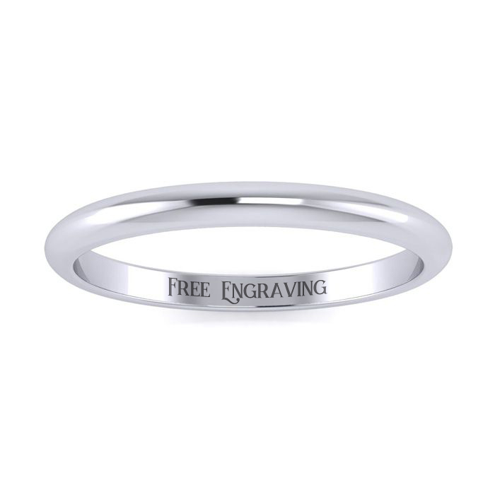18K White Gold (2.3 g) 2MM Ladies & Men's Wedding Band, Size 15, Free Engraving by SuperJeweler