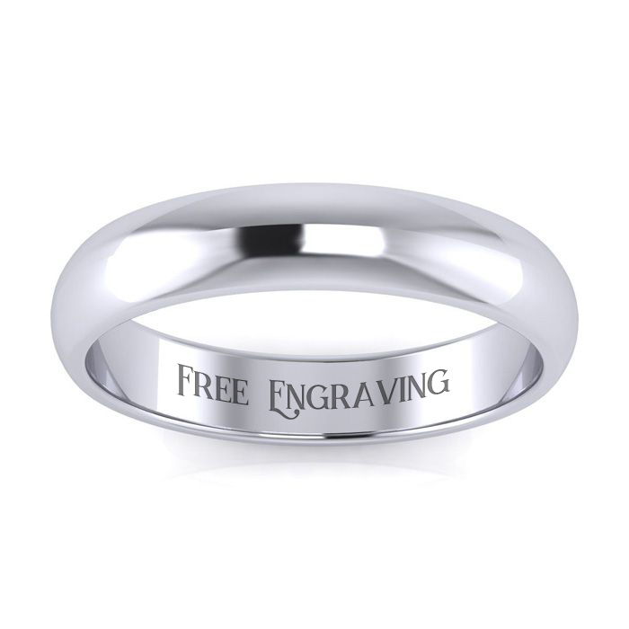 White Gold (6.2 g) 4MM Heavy Comfort Fit Ladies & Men's Wedding Band, Size 11.5, Free Engraving by SuperJeweler