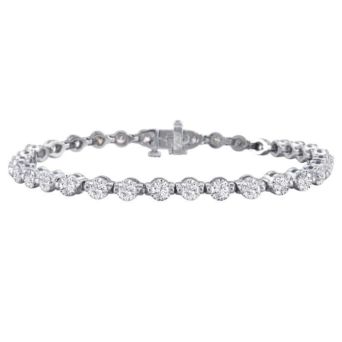 7 Carat Diamond Tennis Bracelet in 14K White Gold (14 g)  7 Inch 