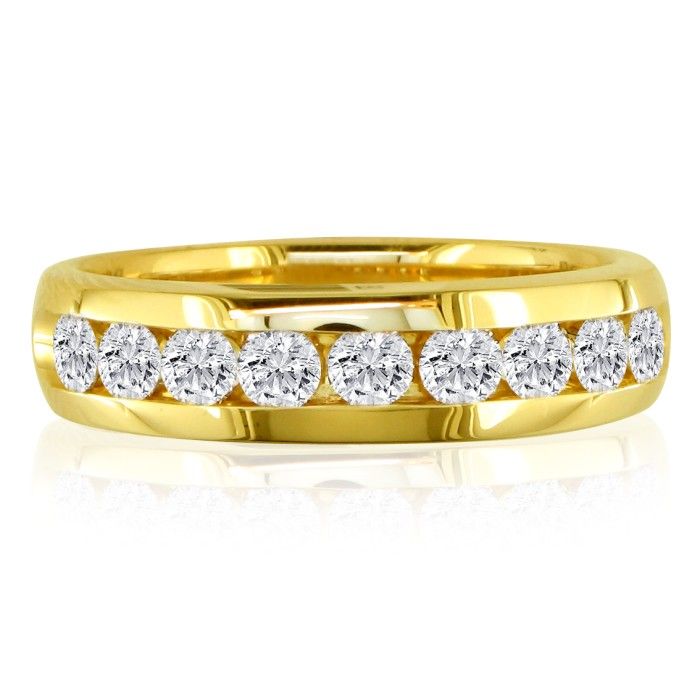1/2 Carat Round Diamond Wedding Band in 14k Yellow Gold, G/H by SuperJeweler