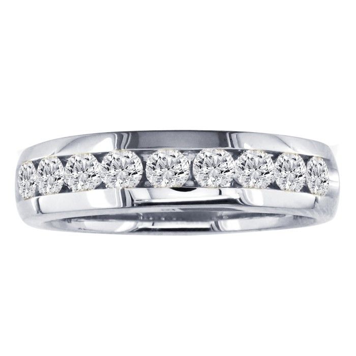 3/4 Carat Diamond Wedding Band in 14K White Gold (, SI1-SI2) by SuperJeweler
