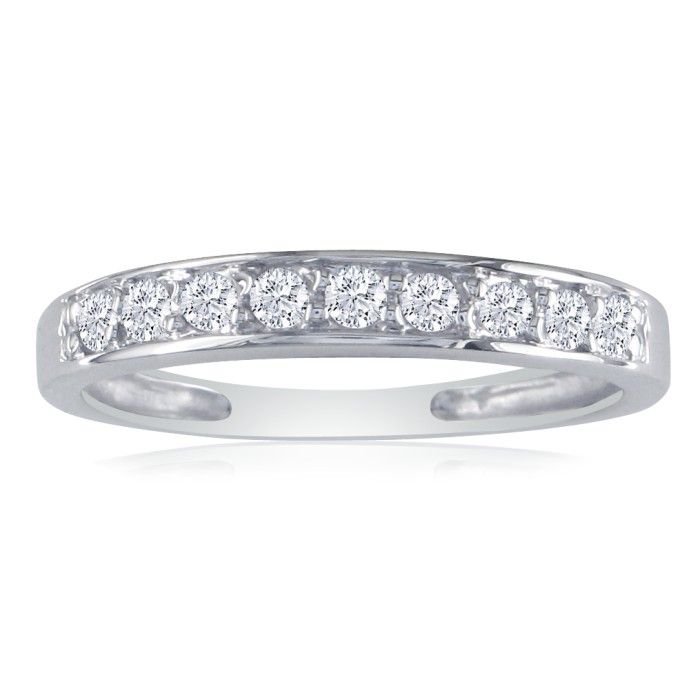 1/4 Carat Diamond Wedding Band in White Gold (, I1-I2) by SuperJeweler