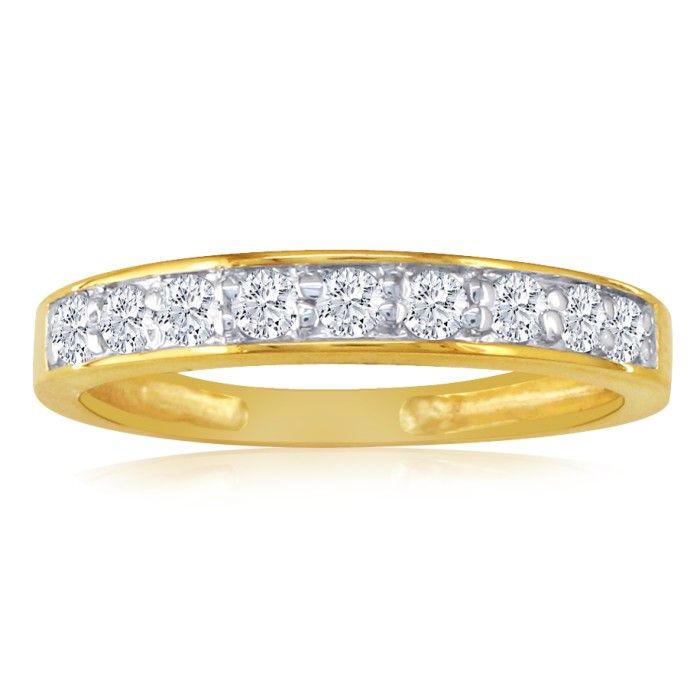 1/4 Carat Diamond Wedding Band in Yellow Gold (, I1-I2) by SuperJeweler