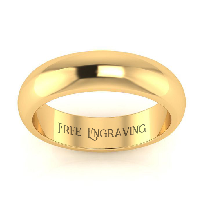 10K Yellow Gold (3.9 G) 5MM Heavy Ladies & Men's Wedding Band, Size 5, Free Engraving By SuperJeweler