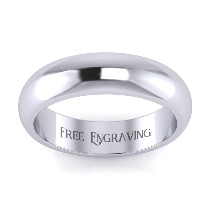 This 5mm heavy platinum ladies and mens wedding band is a classic.  This ring is a size 14.5.  Personalized and inscribed wedding band, customized for free by SuperJeweler.