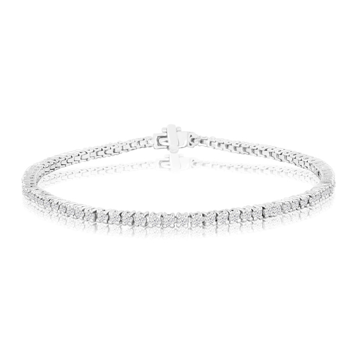 2.60 Carat Diamond Tennis Bracelet In 14K White Gold (10 G), 9 Inches, I/J By SuperJeweler