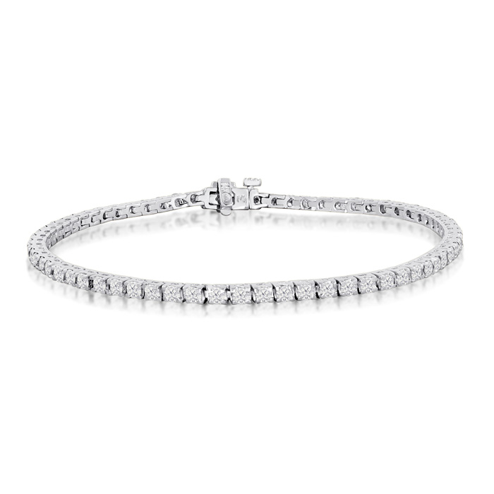 4 Carat Diamond Tennis Bracelet in 14K White Gold (12 g)  9 Inche